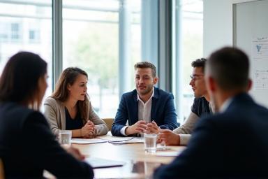 Group of employees in a training session.
